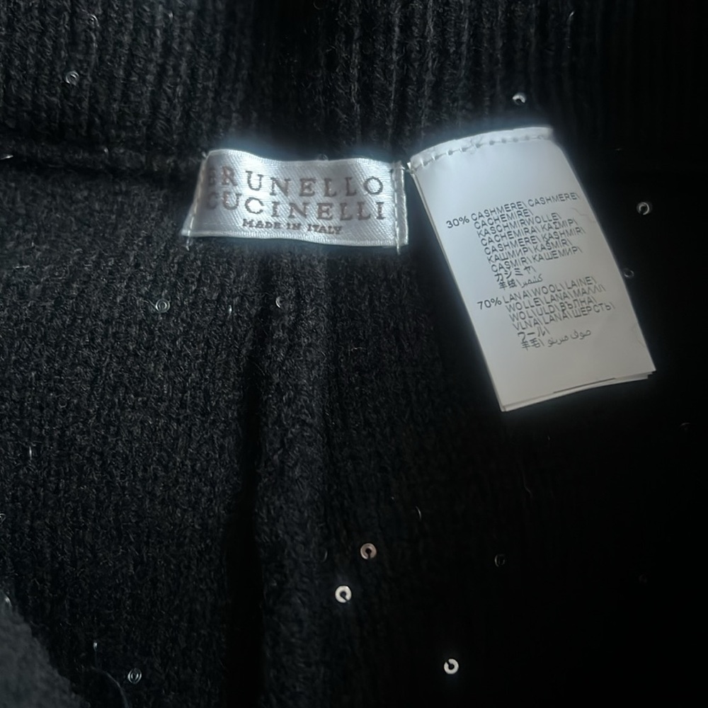 Brunello Cucinelli wool and cashmere blend wide straight leg pants with … - Picture 7 of 12